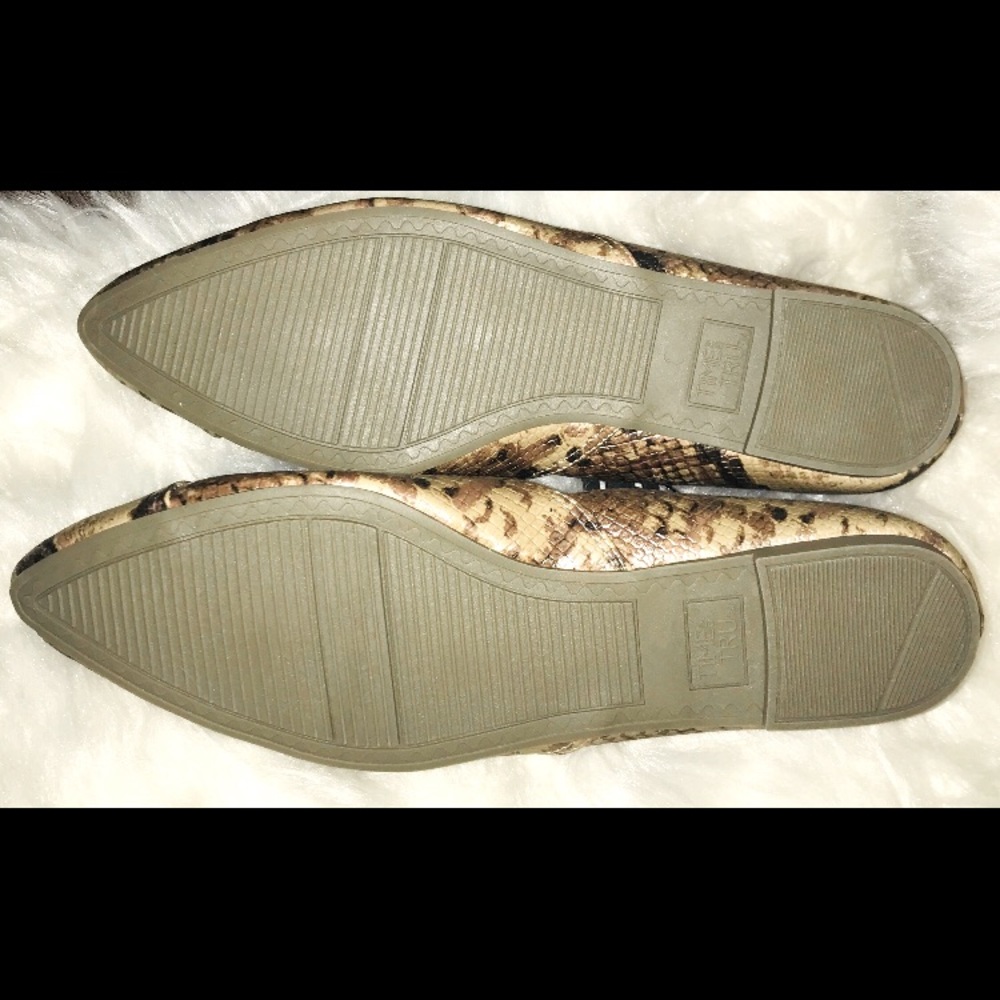 Pointed Toe Snake Flats - Picture 2 of 9